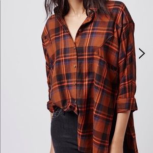 Topshop plaid button up